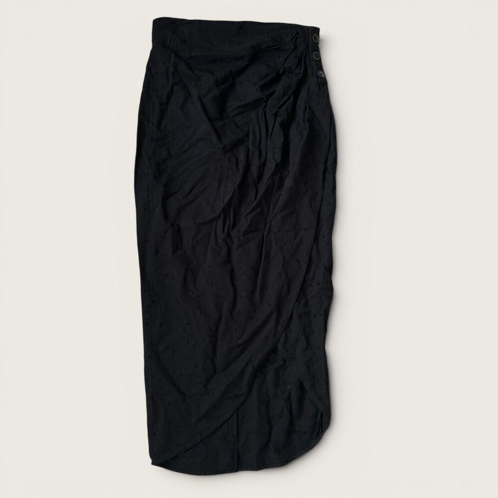 Kimora Lee Simmons Womens Black Swiss Dot Maxi Skirt Size S/M Baby Phat Y2K